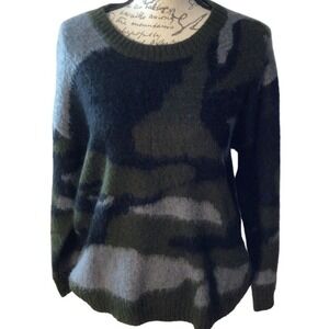 SALE Woman's Olivia Sky Camouflage Crew Neck Acrylic Sweater‎